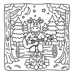 Cozy Cow Moments – Cute and Easy Coloring Page for Adults and Teens | Farm Animal Line Art for Relaxation, cow coloring page, cute, farm animal, easy, adult coloring, line art | Print