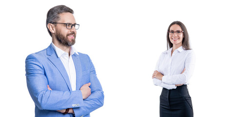 Business success isolated on white. Successful partnership. Business team success. Advertising for businesspeople success. Financial successful deal. businesspeople in suit. Ambitious vision