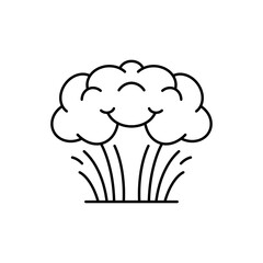 Nuclear bomb explosion line icon with simple and modern design