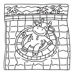 Cozy Cow Moments – Cute and Easy Coloring Page for Adults and Teens | Farm Animal Line Art for Relaxation, cow coloring page, cute, farm animal, easy, adult coloring, line art | Print