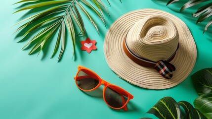 Essential items for promoting uv safety awareness and sun protection on a clean background