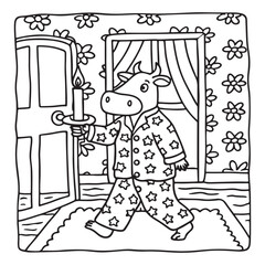 Cozy Cow Moments – Cute and Easy Coloring Page for Adults and Teens | Farm Animal Line Art for Relaxation, cow coloring page, cute, farm animal, easy, adult coloring, line art | Print
