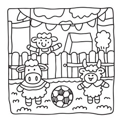 Cozy Cow Moments – Cute and Easy Coloring Page for Adults and Teens | Farm Animal Line Art for Relaxation, cow coloring page, cute, farm animal, easy, adult coloring, line art | Print