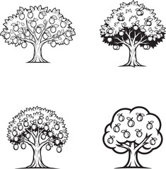 vector illustration of a plum tree