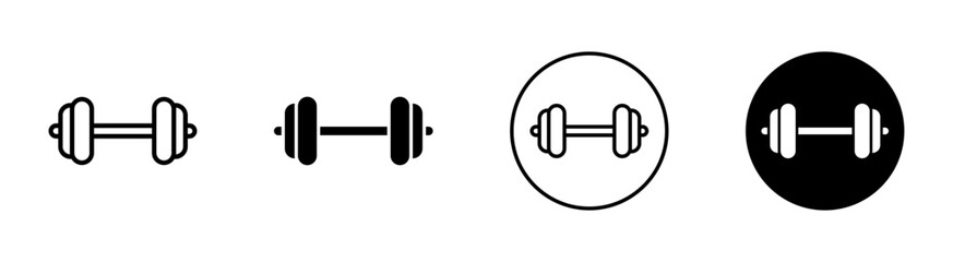 Dumbbell in black and white variations representing fitness strength exercise training workout health gym lifting bodybuilding muscle wellness physical activity