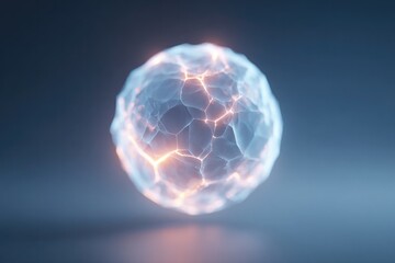 abstract cracked glass sphere with glowing fracture veins representing security breach risk on dark background