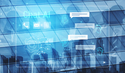 AI chatbot interface facilitates communication, chatbot, and AI interaction for automated user...