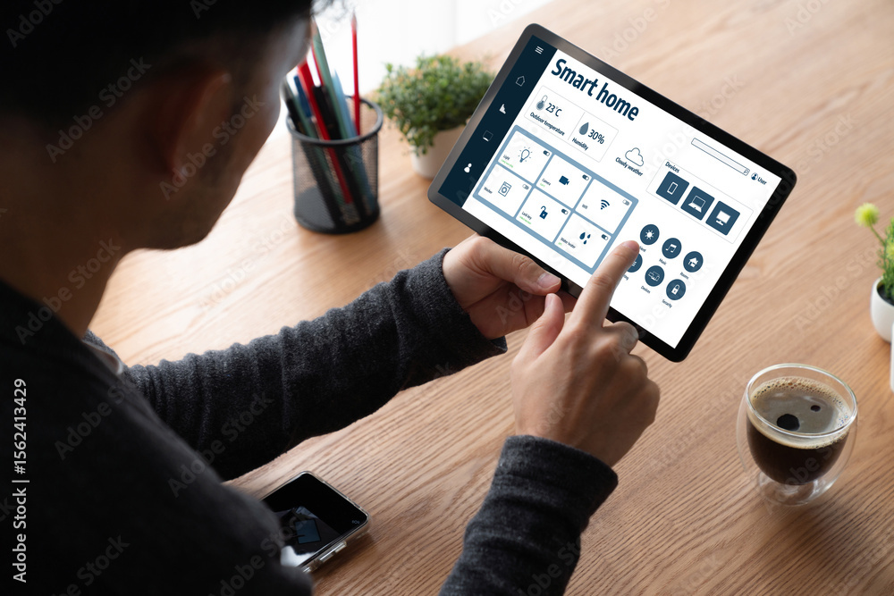 Poster smart home technology, centric remote control system with digital dashboard for air conditioning, sa