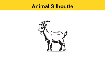 Goat Silhoutte vector editable changeable 