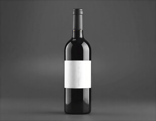 Dark glass wine bottle mockup 