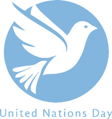 Obraz premium United Nations Day Emblem Featuring Dove in Blue Circular Frame