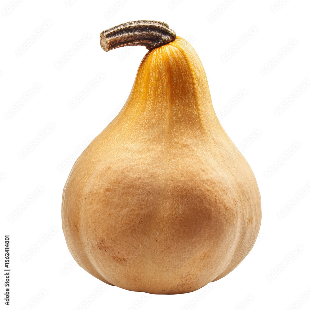 Poster butternut squash on isolated white background showcasing its unique shape and color for culinary ins