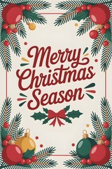christmas greeting card with christmas tree