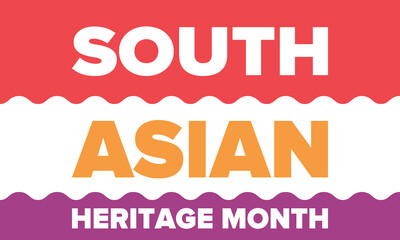 South Asian Heritage Month. Celebrate the diverse cultures and histories of South Asia. Traditional pattern. Creative art poster. Vector illustration