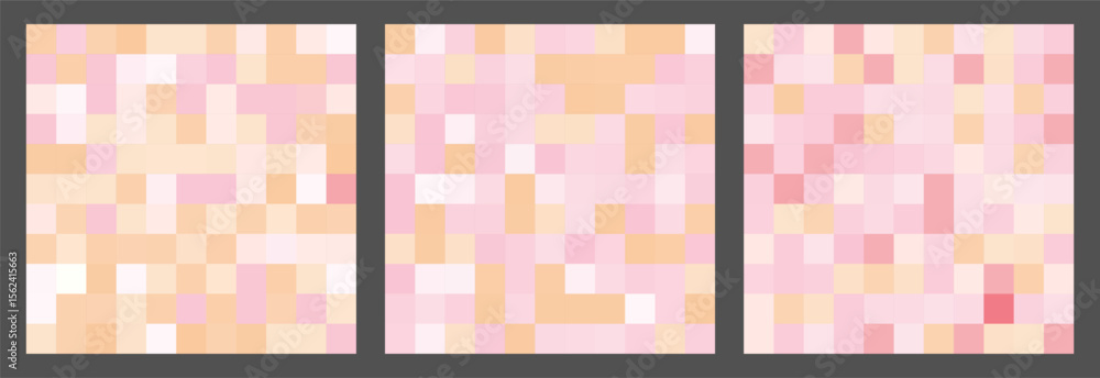 Poster abstract pale pink color blur pixelated background. trendy mosaic censor vector texture. blurred pix