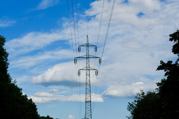 High-voltage power poles.