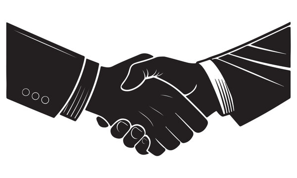 Silhouette black of national handshake day logo vector illustration - Powered by Adobe