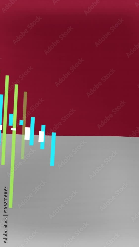Poster animation of data processing over flag of indonesia