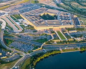 The Pentagon, as viewed from the air after takeoff from Reagan Airport