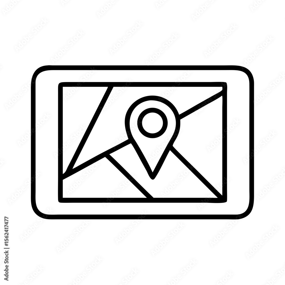 Poster find your way digital gps navigation system with location pin on map for travel and exploration