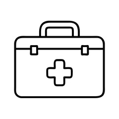 First aid kit vector icon, medical emergency box, healthcare supplies, medic case, first aid equipment
