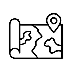 Vintage map with location pin vector illustration for travel adventure and geography concepts design