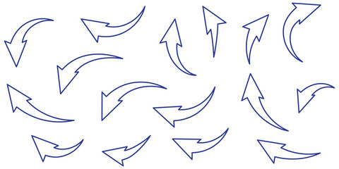 Curved arrow icons . curved arrows set. arrow symbol collection. white background. vector EPS 10 