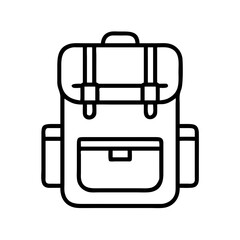 Backpack vector icon, travel rucksack illustration, hiking bag, camping gear and luggage equipment design