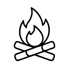 Campfire icon vector graphic design illustration for outdoor camping fire pit and bonfire concept 95
