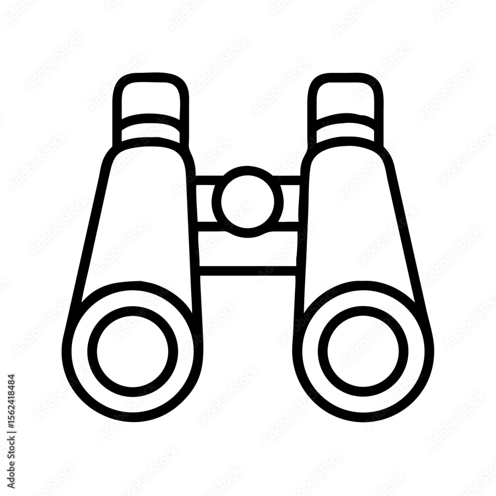 Poster binoculars icon vector illustration, optical instrument for viewing distant objects and birdwatching
