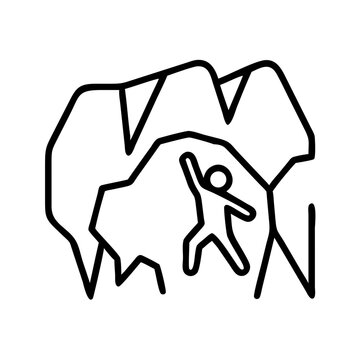 black line art climber cave clip art preview