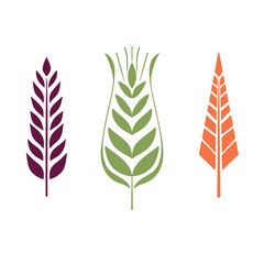 Vector set wheat illustration art