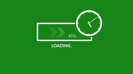 Glowing Processing bar with loading animation on a transparent alpha green background. processing from Analog of simple clean timer motion graphic 4k video.