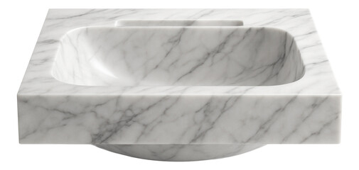 Marble built-in sink with natural veining, perfect for a luxury bathroom in a penthouse apartment, providing elegance and sophistication.