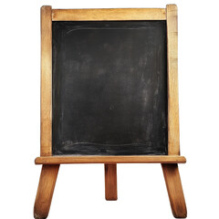Chalk board signage on wooden easel isolated against white background for versatile display options, Chalk board signage isolated on white background
