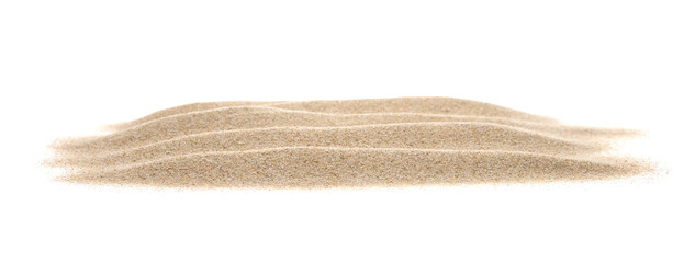 Sand Beach Isolated White Background, Ocean for Vacation.