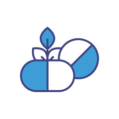 Herbal Pill icon vector