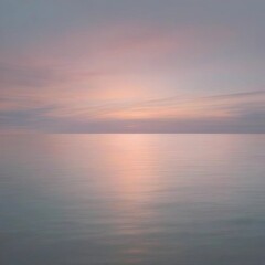 Minimalistic landscape: water (water or sea) and sky in pastel colors