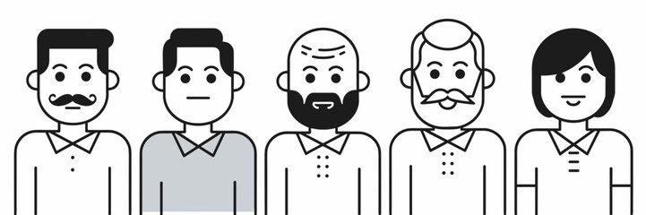 Vector illustration of diverse father figures – Ideal for family-themed content, parenting resources, or Father's Day campaigns