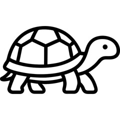 Turtle with shell outline icon vector