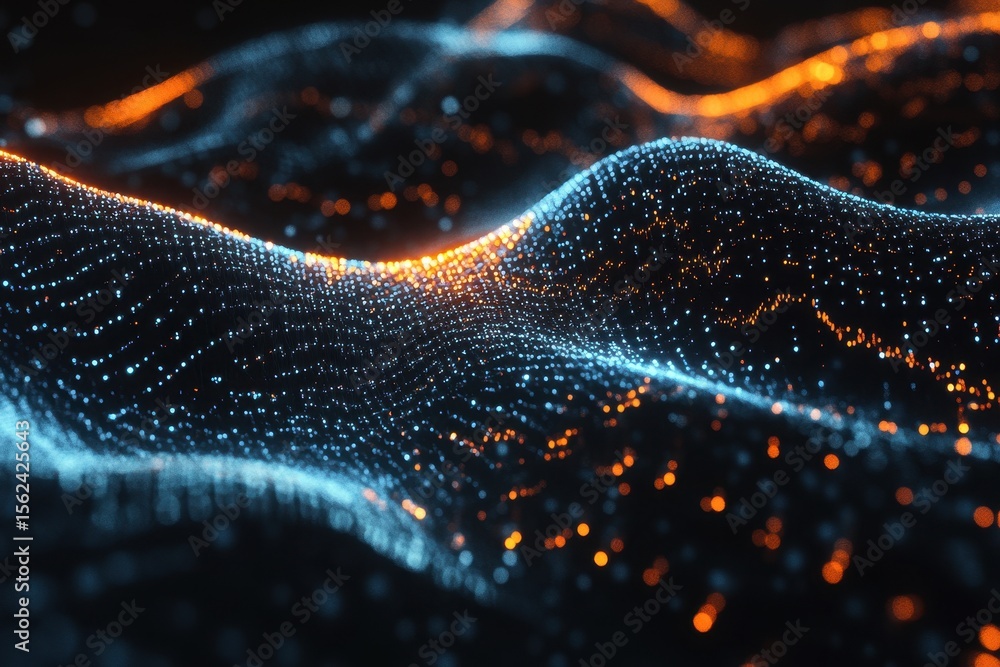 Leinwandbilder visual representation of dna strands and data processing on a dark background, dna strands over data