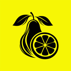 Pear and Citrus Slice Logo Design
