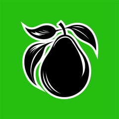 Bold Pear Silhouette with Leaves
