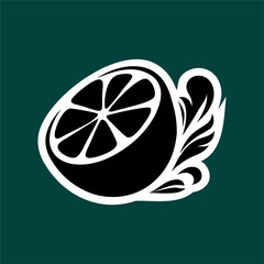 Sliced Citrus Fruit with Artistic Leaves
