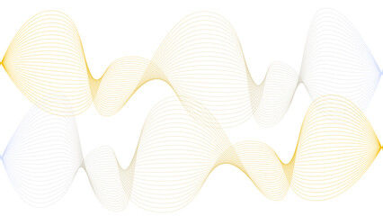 Vector curvy abstract line art wavy flowing dynamic colorful lines white background in concept music or sound, wave, wind, information flow	