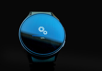 smartwatch software update, close-up