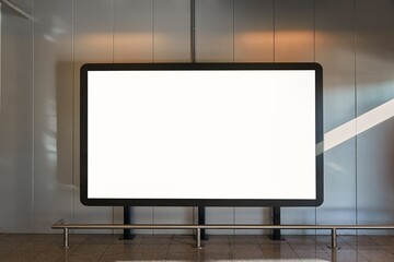 Blank white display screen or billboard