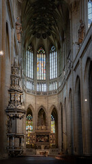 Naklejka premium Gothic Grandeur – Interior of St. Barbara’s Church, Kutná Hora