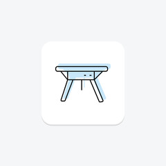 Studio Table, vector, pixel perfect, illustrator file