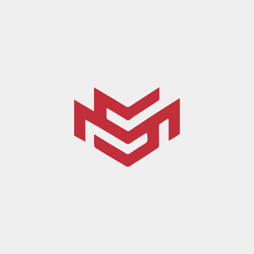 letters mss and ms logo design vector